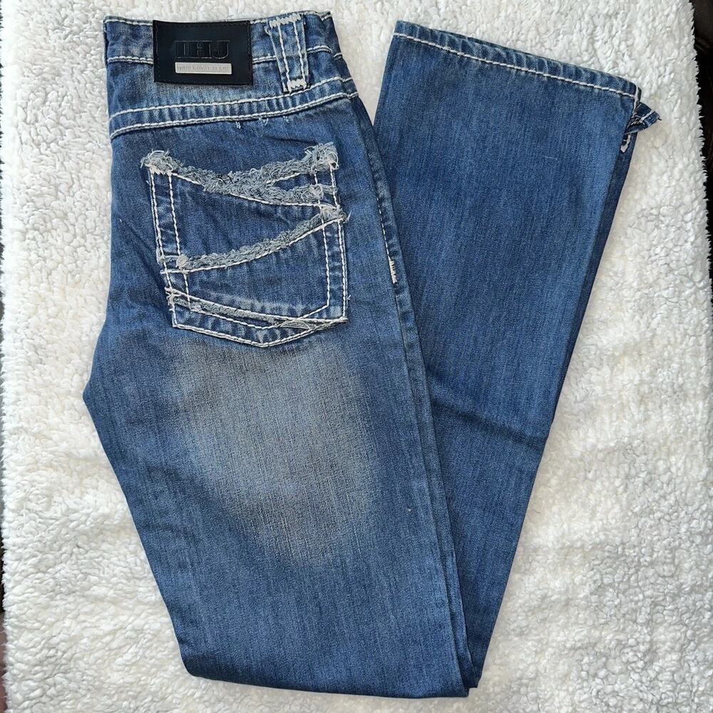 Iron Horse Bootcut Jeans Bold White Stitching Size 4 Long NEW